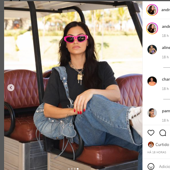 Andressa Suita de jeans e camiseta: 'Bem ela', definiu a modelo