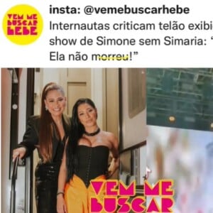 Simone prestou uma homenagem à Simaria durante o show