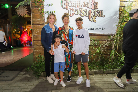 Fernanda Gentil foi com Priscila Montandon e os filhos, Lucas e Gabriel