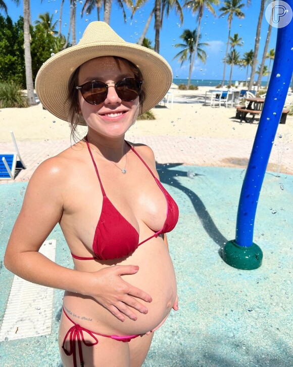2ª gravidez de Letícia Navas: atriz compartilha fotos e a evolução do tamanho da barriga