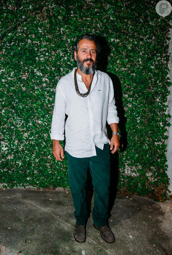 Marcos Palmeira, intérprete de Zé Leôncio em 'Pantanal', prestigiou festa de Murilo Benício
