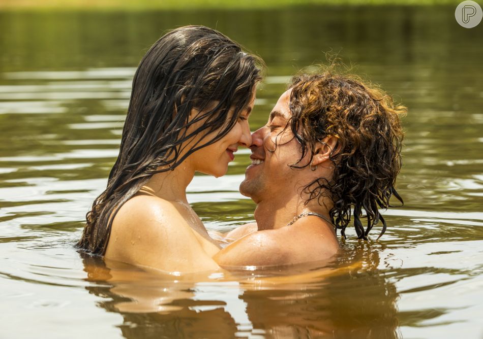 Jove e Juma voltam a se beijar, na novela 'Pantanal', no capítulo de sábado, 20 de agosto de 2022