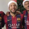 Neymar, ao lado de Rafinha e Jordi Alba, manda mensagem de Natal: 'Que você seja feliz'