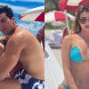 Luan Santana e Izabela Cunha curtem dia de praia em Miami