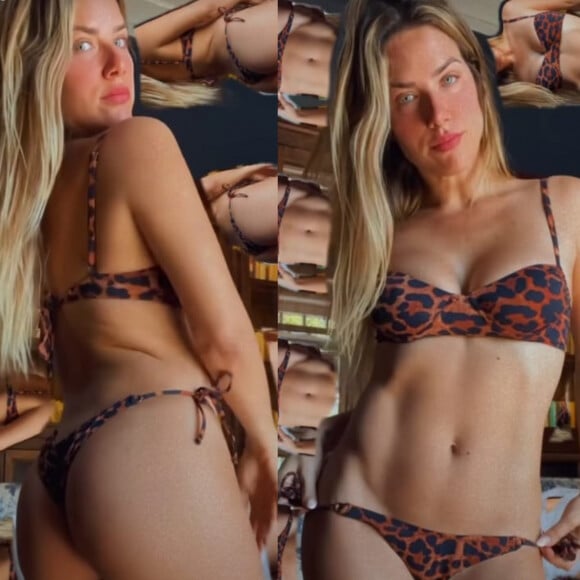 Giovanna Ewbank deixa corpo à mostra ao usar biquíni de sua marca em vídeo, em 28 de agosto de 2022