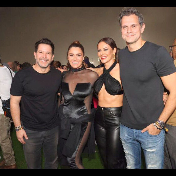 Paolla Oliveira, Giovanna Antonelli, Leonardo Nogueira e Murilo Benício curtiram dia de Rock in Rio