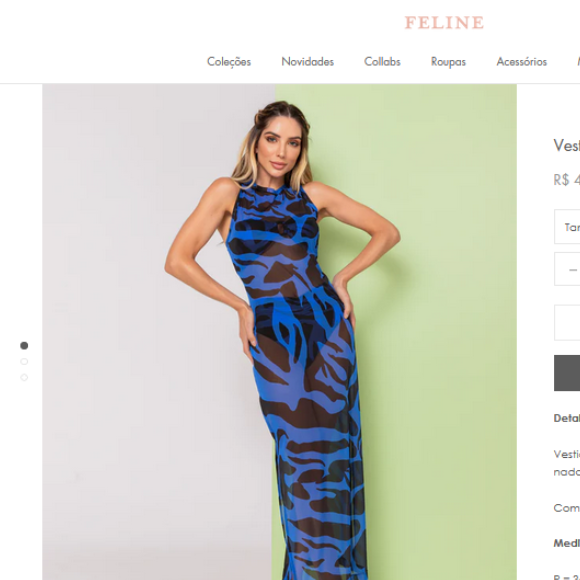 Vestido animal print de Andressa Suita também é da marca Sou Feline e custa R$ 499