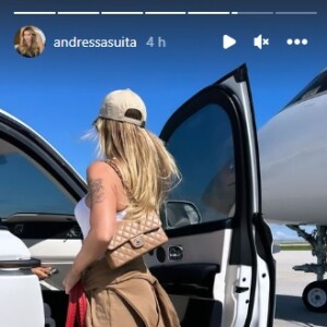 Andressa Suita postou foto do aerolook nas redes sociais