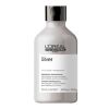 Shampoo para cabelos brancos e grisalhos Silver, L'Oréal Professionnel Paris: sua composição elimina o amarelado indesejado dos fios e equilibrando os nutrientes da estrutura capilar.


