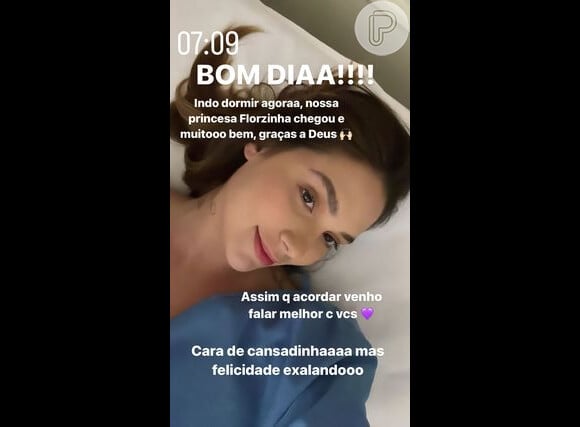 Virgínia Fonseca já deu as caras no Instagram após o parto da segunda filha: 'Florzinha chegou e muito bem'