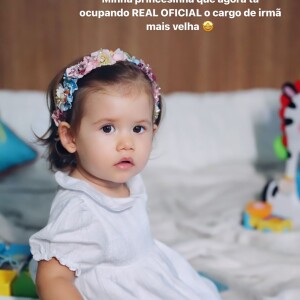 Irmã mais velha! Maria Alice, filha de Virgínia Fonseca e Zé Felipe, tem 1 ano e 4 meses