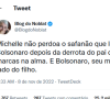 Suposta agressão de Carlos Bolsonaro a Michelle foi revelada por Ricardo Noblat através do Twitter
