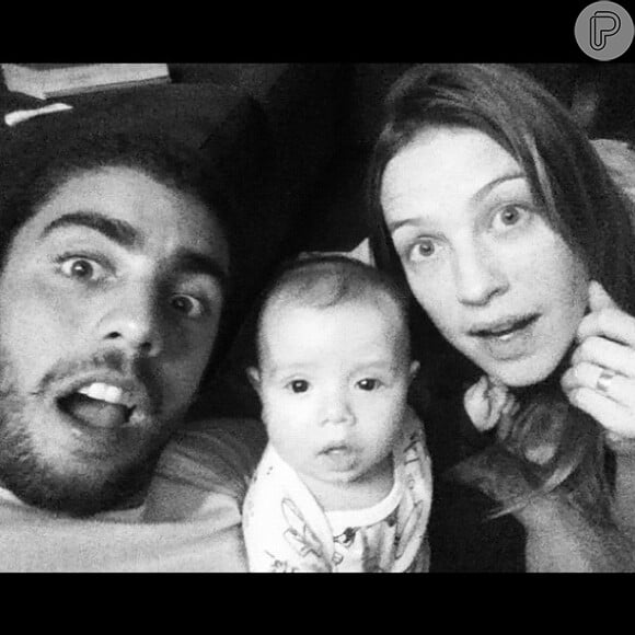 Pedro, Dom e Luana posam assustados para a foto publicada no Instagram em outubro de 2012