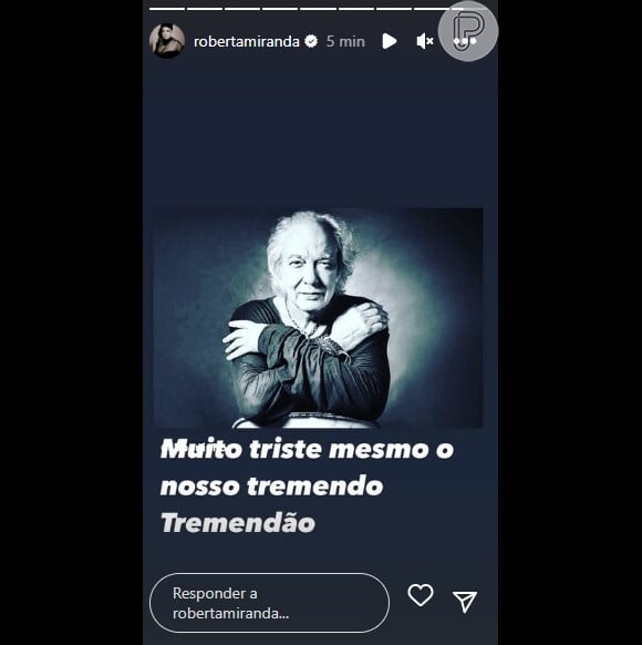 Roberta Miranda usou o Instagram para lamentar a perda de Erasmo Carlos