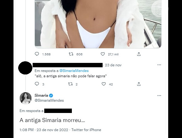 Comentário de Simaria noa Twitter pega fãs de surpresa