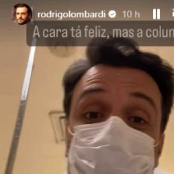 Rodrigo Lombardi compartilhou Stories mostrando que estava em um hospital