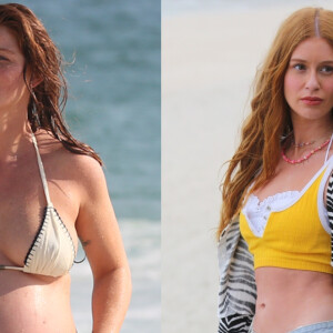 Fotos de Cíntia Dicker de biquíni na praia confudiram web e modelo foi comparada à Marina Ruy Barbosa