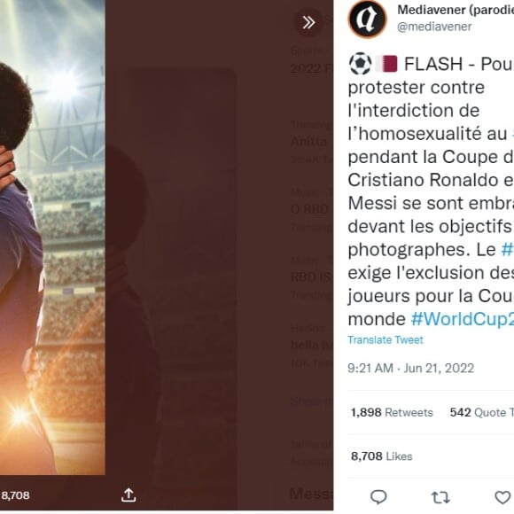 Imagem de protesto pela Copa no Catar envolveu Messi e Cristiano Ronaldo