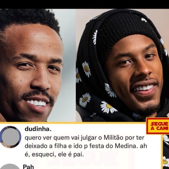 Éder Militão e Paulo André foram criticados por deixarem os filhos em casa para irem à festa