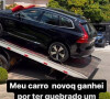 Luciele Camargo mostrou o presente que ganhou do marido: um carro 0km