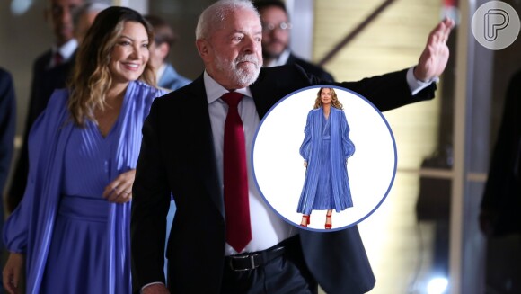 Janja, esposa do Presidente Lula, roubou a cena ao surgir ao lado do marido com um vestido longo e fluido