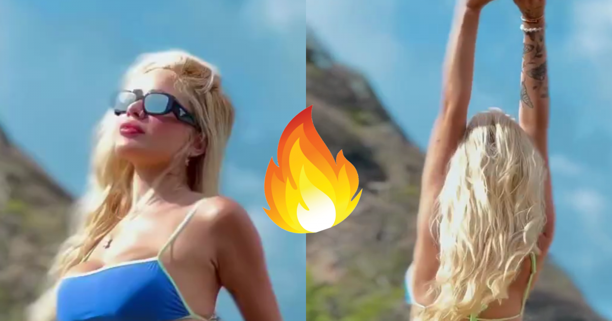 Karoline Lima exibe corpo e bumbum volumoso em fotos de biquíni fio