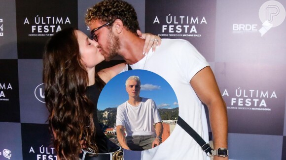 Larissa Manoela e André Luiz Frambach trocaram beijos em pré-estreia de filme de Leo Cidade, ex-namorado da atriz. Ator faltou ao lançamento e ganhou recado da mãe de Larissa