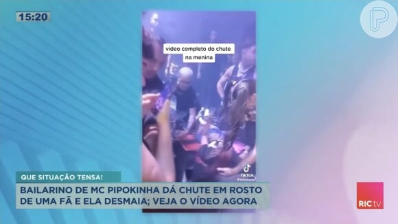 Em show de MC Pipokinha, bailarino da funkeira 'nocateou' fã dela ao acertar chute em seu rosto