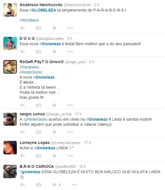 Nova Globeleza ganha elogios do público nas redes sociais: 'Linda e samba muito'