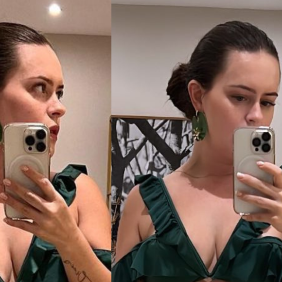Mariana Bridi roubou a cena, na tarde desta quinta-feira (23), ao exibir um look fashionista 