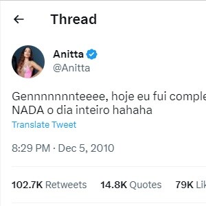 Tuítes antigos de Anitta viraram memes entre os seguidores da cantora
