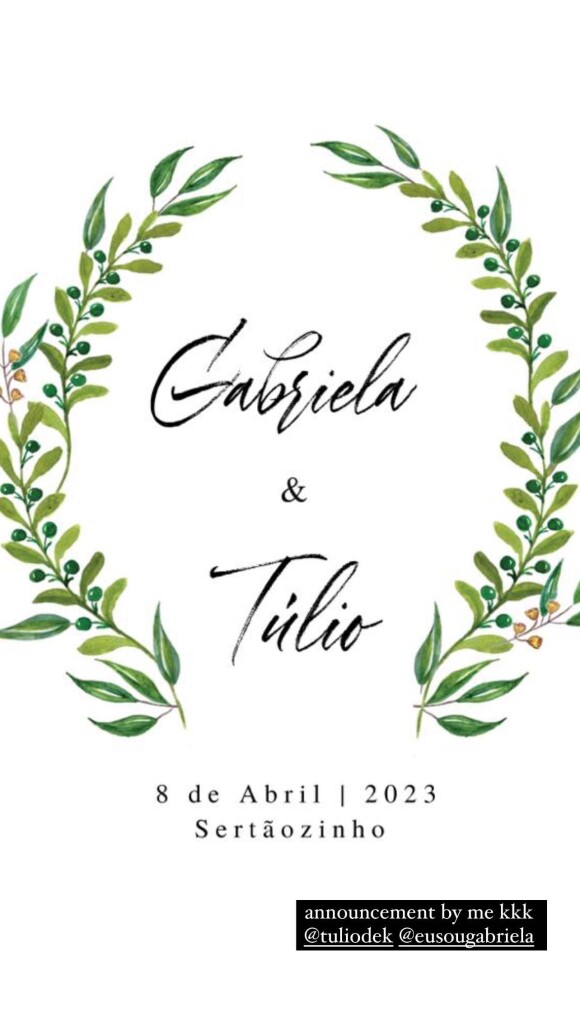 O casamento de Gabriela Pugliesi e Tulio Dek aconteceu durante uma viagem pelo interior de SP