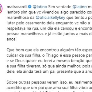 Maíra Cardi rebateu o comentário de Latino