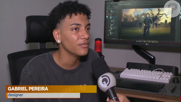 Gabriel Pereira se divide entre a escola e o trabalho na agência