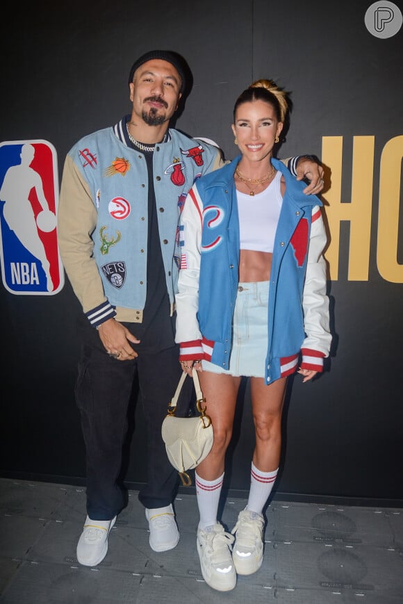 Ex-BBBs Fernando Medeiros e Aline Gotschalg participaram do lançamento da NBA House