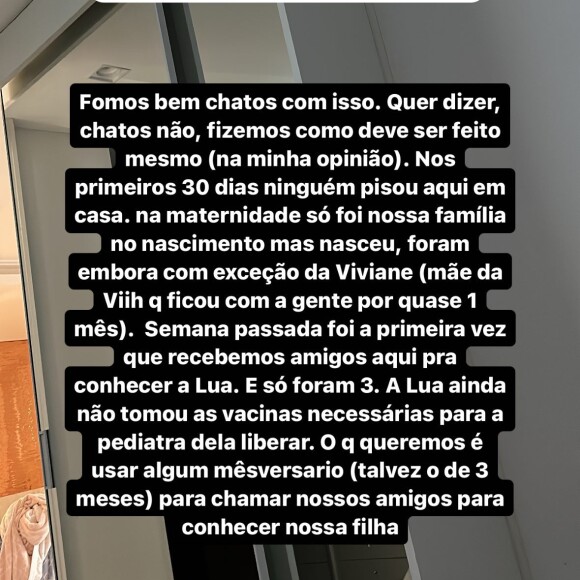 Eliezer respondeu dúvidas dos fãs em rede social sobre a filha, Lua