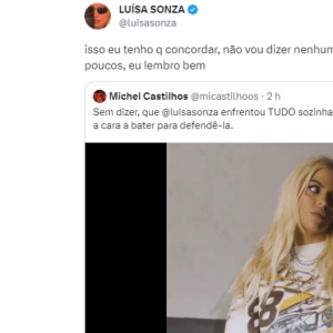 Luísa Sonza: 'Isso eu tenho que concordar, não vou dizer nenhum, mas muito, muito poucos, eu lembro bem'