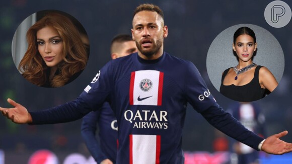 Neymar tem reação hilária ao receber figurinha de Bruna Marquezine