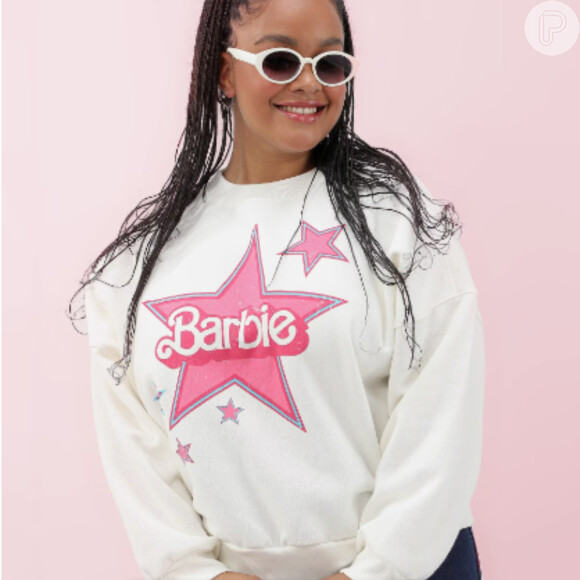 Blusa de moletom feminina Barbie The Movie, Riachuelo