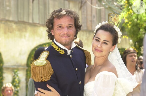 Daniela Escobar e Marcello Novaes foram Perpétua e Inácio em 'A Casa da Sete Mulheres' e tiveram cenas 'atrapalhadas' por Jayme. 