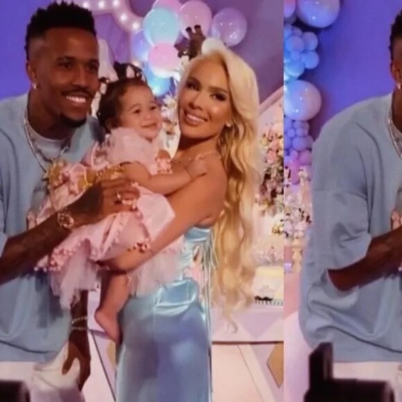 Éder Militão e Karoline Lima se divertiram bastante no aniversário de Cecília