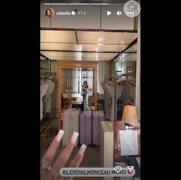 Rafaella Santos mostra detalhes do seu quarto de hotel em Paris