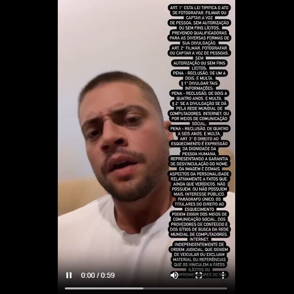 Rodrigo Godoy reagiu nas redes sociais após ter foto com sua amante vazada em perfil de notícias de famosos