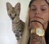 MC Oruam e a namorada, Fernanda Lavença, estão criando um gato da raça Savannah F1