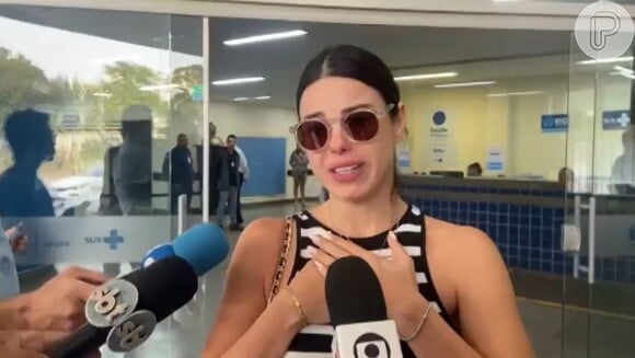 Sthefany Brito disse não poder revelar o estado de saúde de Kayky Brito