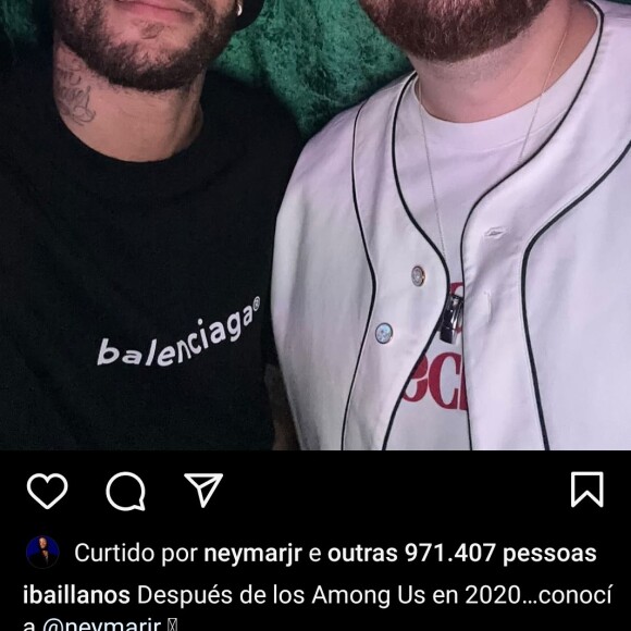 O próprio Neymar curtiu a foto ao lado do fã