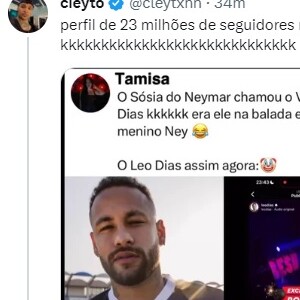 Até o aplicativo do Twitter afirmou que se tratava do sósia de Neymar na imagem