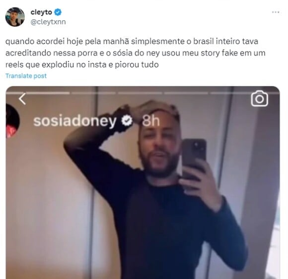 Um usuário do Twitter mudou a localização de um Story do sósia do Neymar