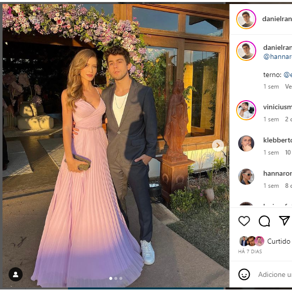 Hanna Romanazzi e Daniel Rangel publicaram seus looks para casamento no Instagram e ganharam uma chuva de elogios