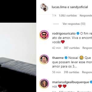 Separação de Lucas Lima e Sandy comoveu seguidores